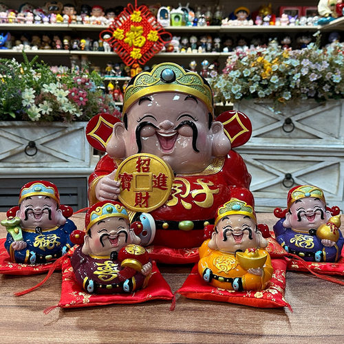妙工坊财神爷家居客厅招财装饰品