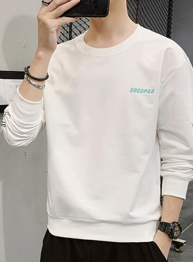 2024春秋季圆领卫衣士潮牌纯棉宽松休闲简约潮流印花上衣打底衫