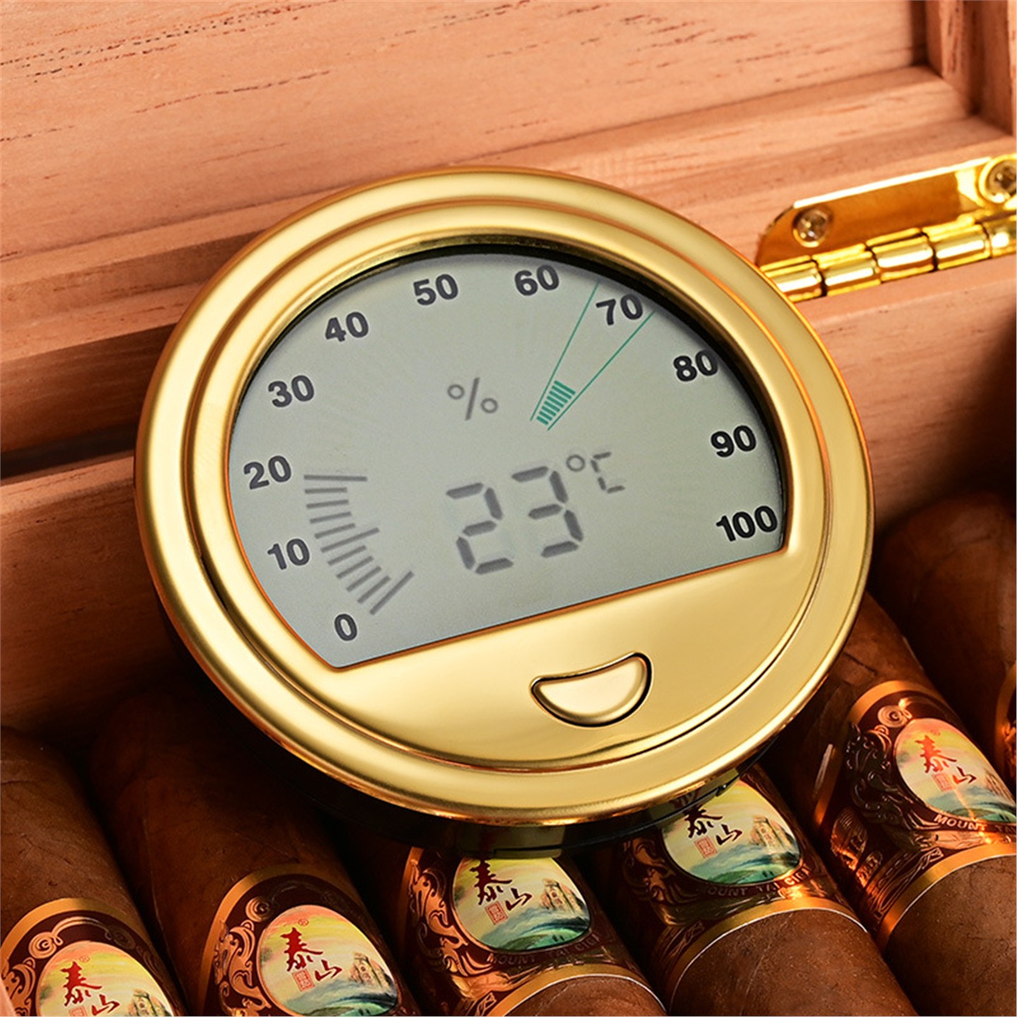 雪茄温度便携式雪茄保湿盒电子温度计家用室内