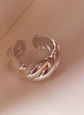 宽面韩版牛角包戒指重工开口