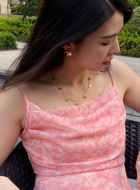 硬币人头像项链法式小众叠戴