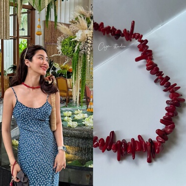 杨采钰同款不规则仿珊瑚石项链