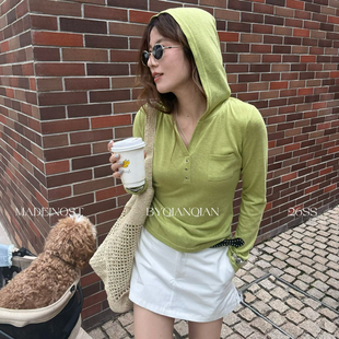 3亚麻极简连帽防晒长袖 26年春款 T恤91329 OST MADEIN