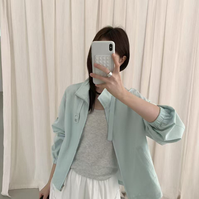 ULOUR/U粒-26年早春韩系小设计立领防晒衫+针织圆领背心套装10090