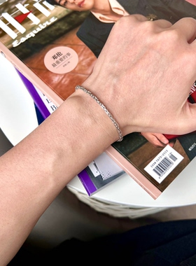 男士中性925纯银手链龙骨白金色细款简约基础款