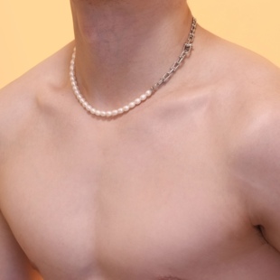 男士女士纯天然真淡水珍珠项链半链拼接款小米珠小颗细款基础款