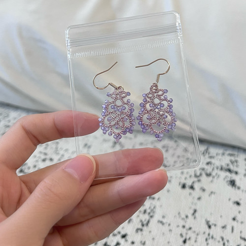 纷颜手工DIY蕾丝梭编耳饰材料包