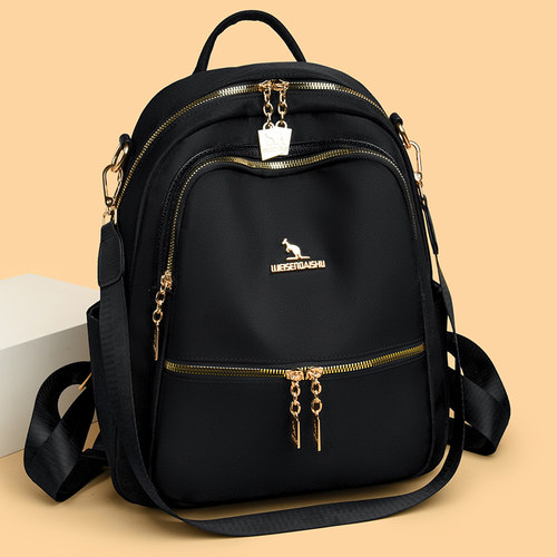 正品袋鼠双肩包女帆布2025新款牛津布时尚百搭大容量女士旅游背包