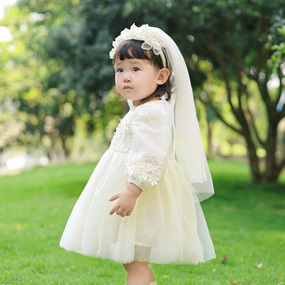 长袖甜美公主裙女童春秋纱裙