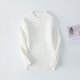 男女童白色针织衫 儿童低领毛衣小孩子全棉线衫 加绒套头打底衫