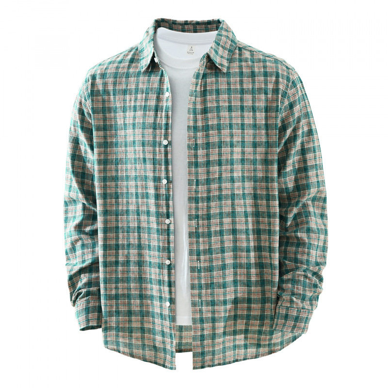 日系潮流格子长袖衬衫男士时尚百搭文艺休闲宽松上衣纯棉衬衣9102,男装,衬衫,淘宝优惠券,粉丝福利购,淘宝优惠卷