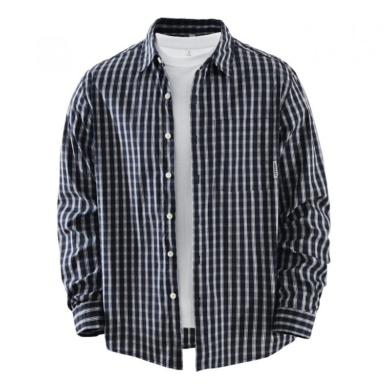 潮流条纹格子长袖衬衫男士时尚百搭文艺休闲宽松上衣翻领衬衣7919,男装,衬衫,淘宝优惠券,粉丝福利购,淘宝优惠卷