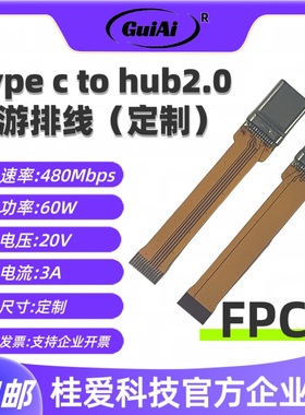 桂爱Typec TO HUB2.0FPC软排游戏手柄排线金手指PD快充数据线