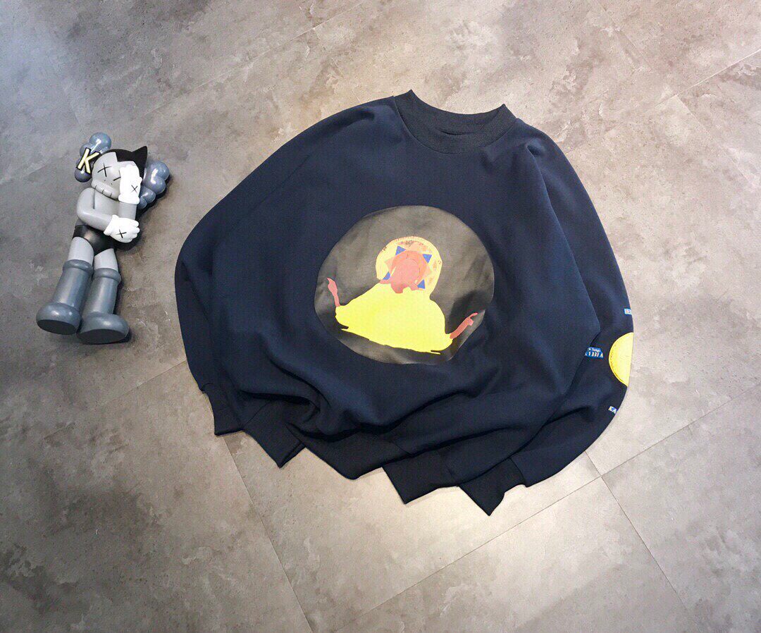 2024秋冬新款潮牌卫衣男女圆领套头宽松长袖上衣印花韩版学院可爱