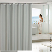 定制浴帘防水防霉卫生间淋浴隔断帘子套装 免打孔加厚高级浴间布帘