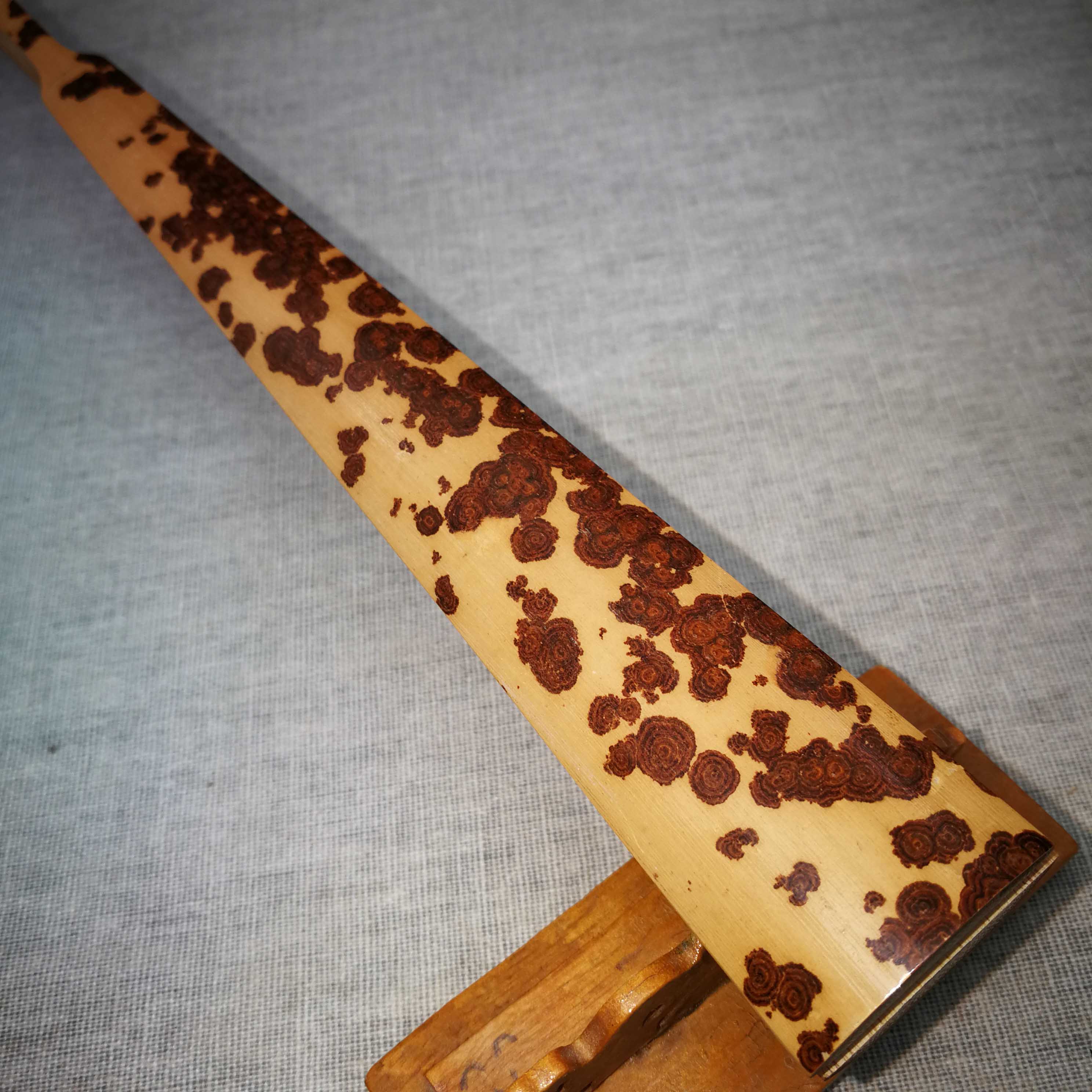 精品红湘妃竹折扇10寸葫芦头排口3.3紫红花苏工精工文玩收藏宣纸