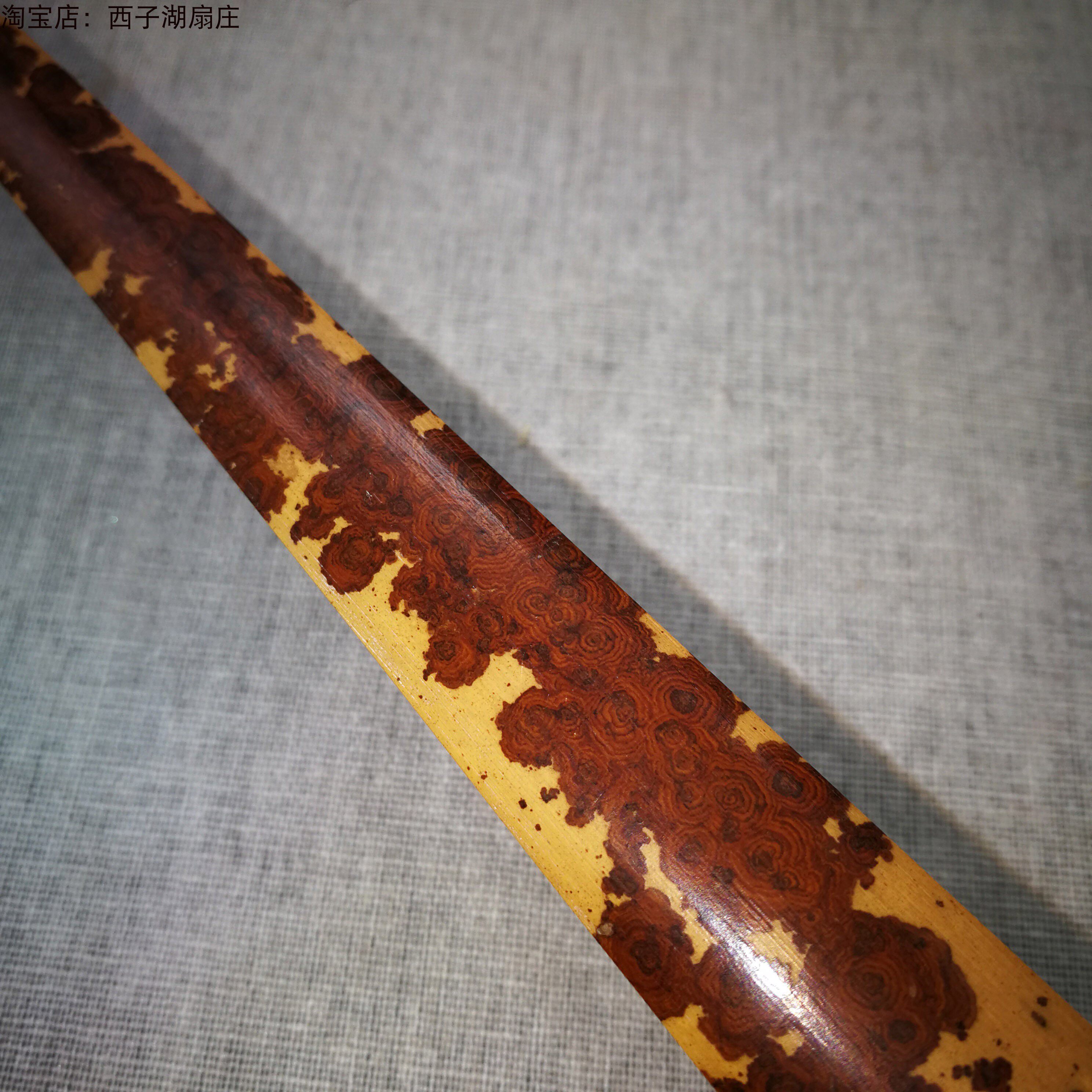 极品红花湖南湘妃竹折扇苏工水滴头蜡底10寸文玩收藏扇子储德元制