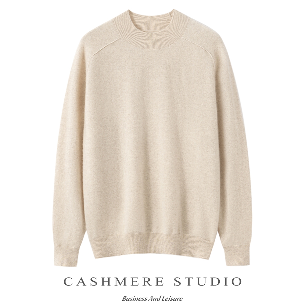 2025秋冬新款羊绒衫女100%纯山羊绒圆领休闲简约通勤保暖针织套衫