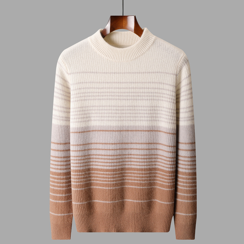 2025秋冬百搭时尚渐变半高针织羊绒衫