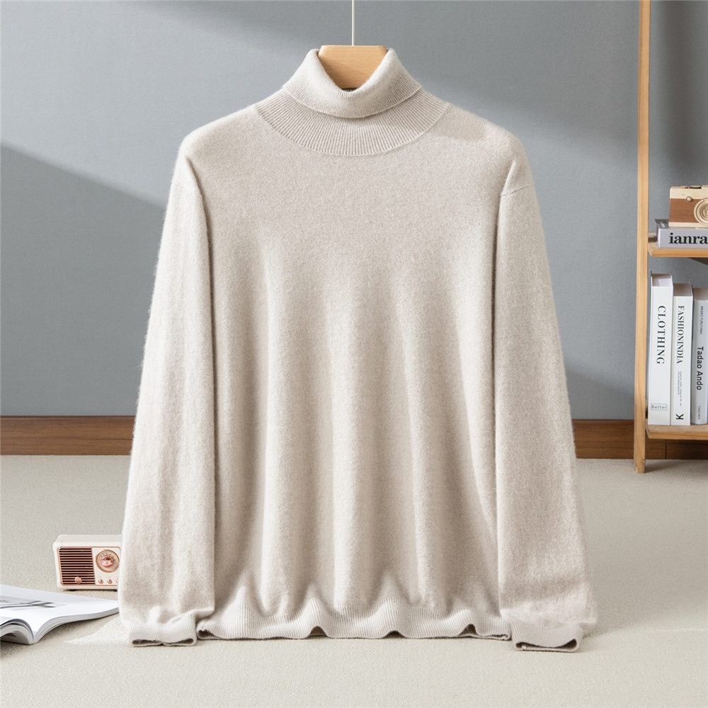2025秋冬百搭时尚简约高反针织衫羊绒衫