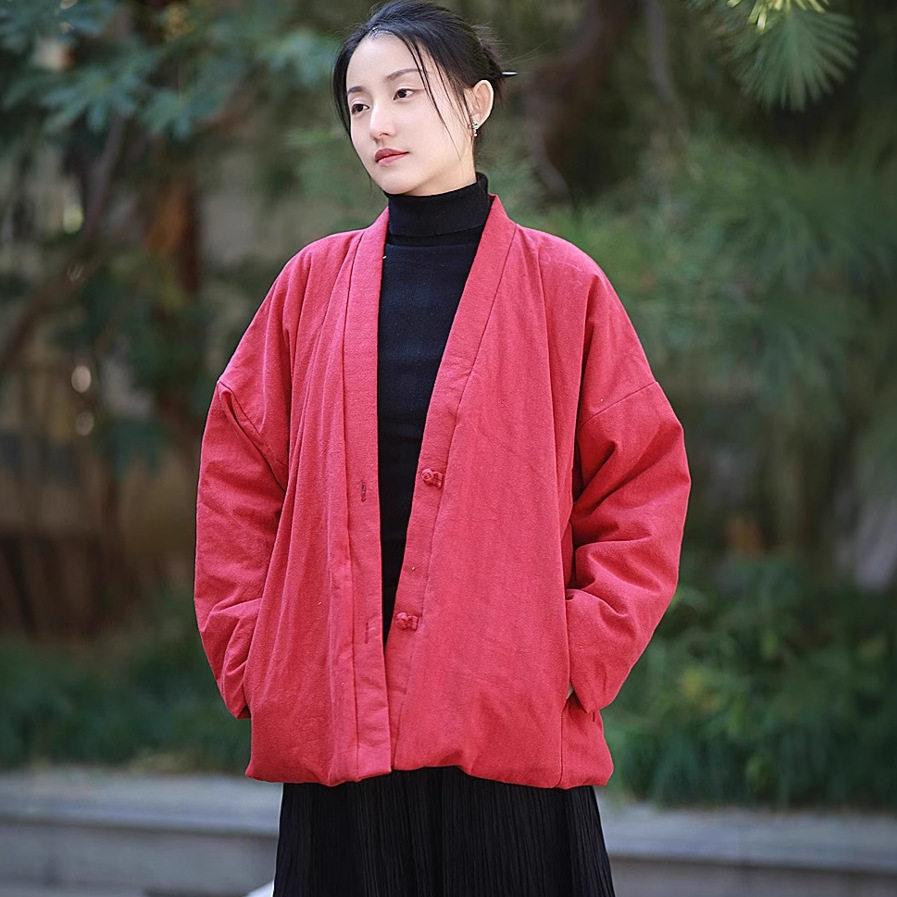 文艺复古女装手工盘扣棉衣宽松文艺复古夹棉棉麻外套,女装/女士精品,棉衣/棉服,淘宝优惠券,粉丝福利购,淘宝优惠卷