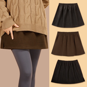 裙帘裙子下摆大码 秋冬新款 屁帘女遮屁股神器卫衣打底裤 毛呢半身裙