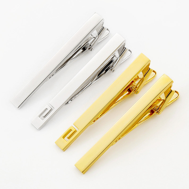 领带夹男士商务高档简约金色银色西装领带夹子刻字礼物西服卡子