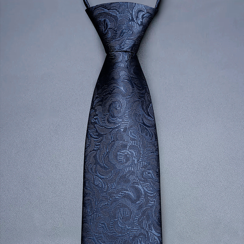 领带男正装拉链式结婚新郎男士商务蓝色高档懒人免打结一拉1210z