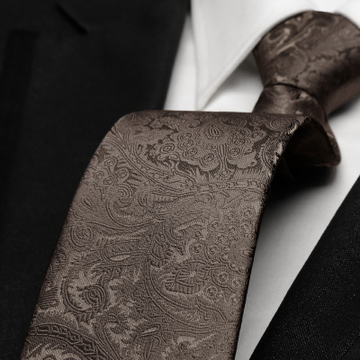 复古棕色咖色领带拉链免打结