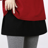 叠穿神器小屁帘秋冬打底裙内搭卫衣黑色下摆大码 加长遮屁股女加厚