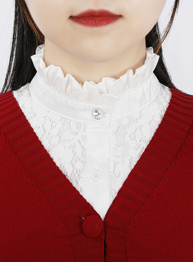 假衣领女百搭假领蕾丝假领子花边装饰领荷叶边白色高档冬季配毛衣