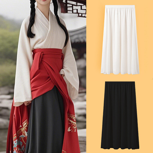 汉服衬裙内衬裙旗袍马面裙防走光内搭里衬洋气黑色打底半身长裙白
