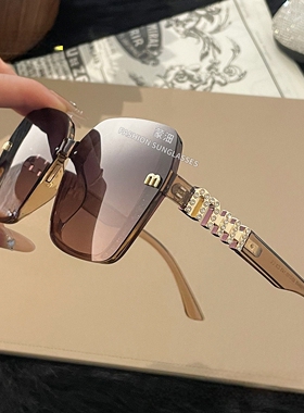 女潮爱马新款轻奢风女士高级镶钻墨镜防紫外线偏光网红高颜值眼镜