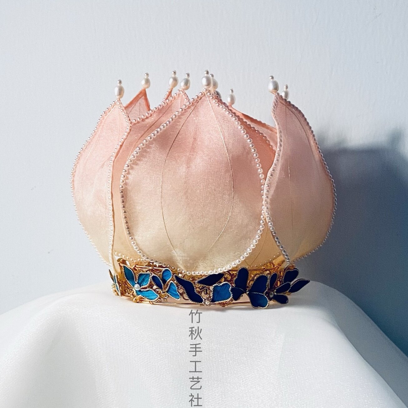 手工艺紫粉渐变芍药牡丹发夹发梳发簪日常汉服古风和服发饰胸花