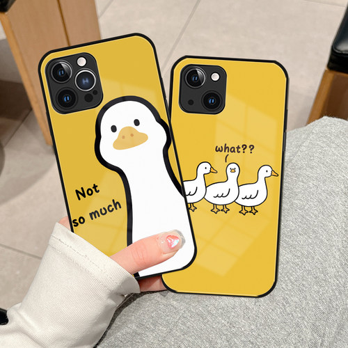 iPhone16promax鸭子玻璃可爱