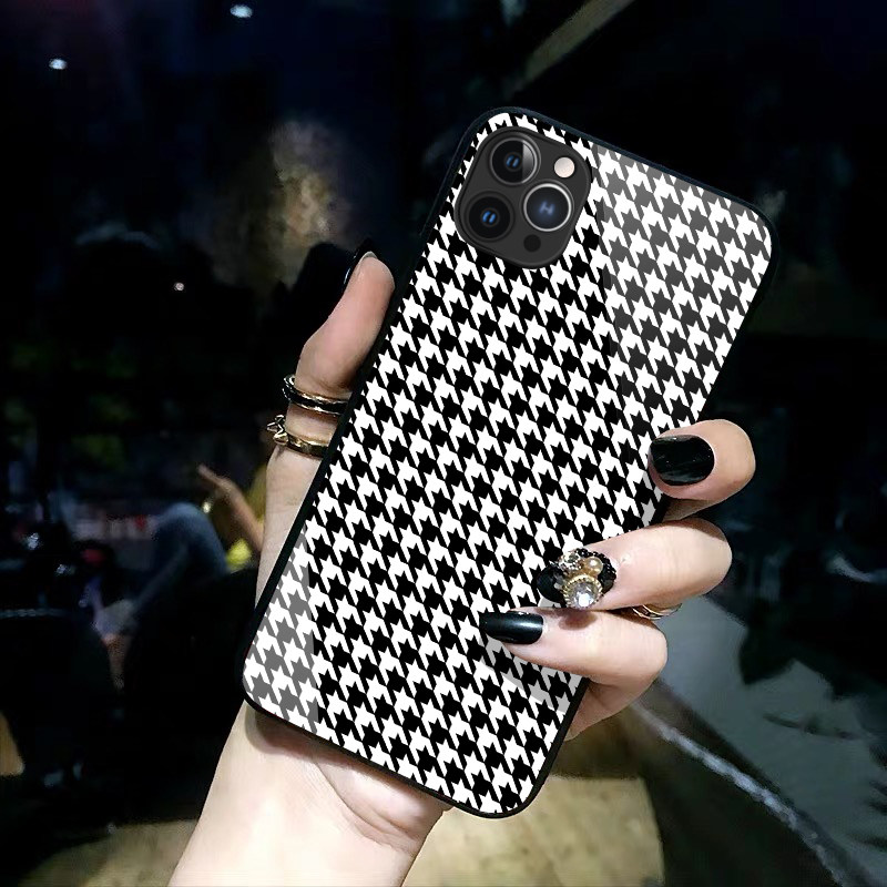 iPhone16promax千鸟格玻璃时尚