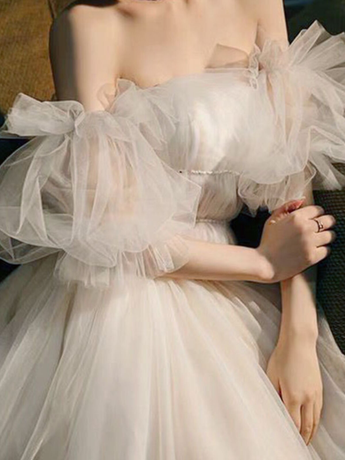 메리 수* 신부 웨딩 드레스 흰색 소매 레이스 핸드 슬리브 로리타 메쉬 슈퍼 요정 장갑