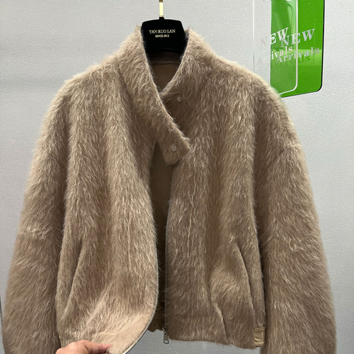 高端仿皮草拉毛皮毛一体外套女冬