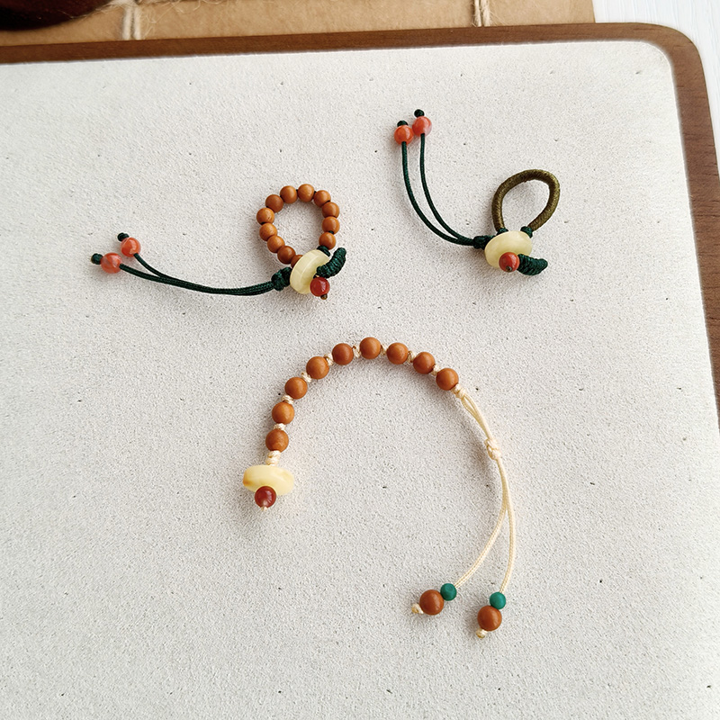 原创设计手工编织蜜蜡扣简约百搭小众设计感高级文玩手串手持配件