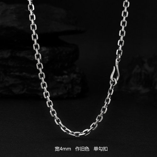 日韩纯银银链男百搭经典太角链