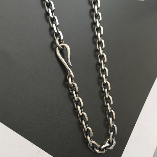 日韩纯银银链男百搭经典太角链