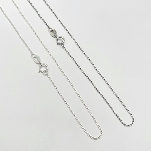 不拘925纯银1mm细女士项链 简约百搭锁骨链 短款叠戴素链配吊坠