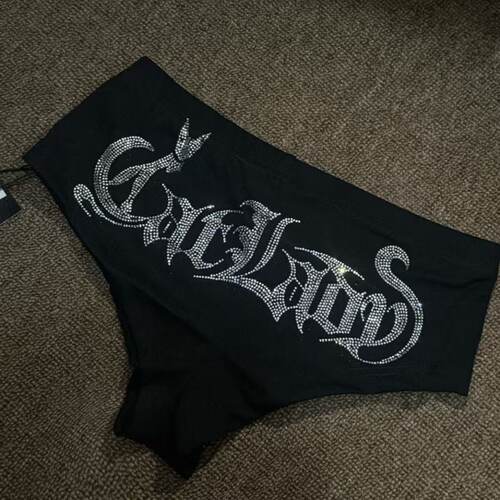 CATLADY同款欧美heels钢管爵猫咪烫钻打底舞蹈短裤三脚裤显腿长