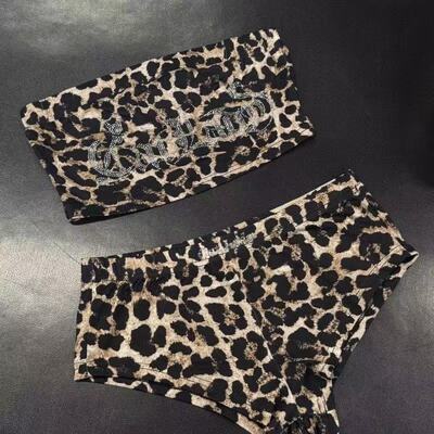 CATLADY欧美风Heels钢管爵士豹纹烫钻短裤外穿跳舞