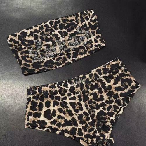 CATLADY欧美风Heels钢管爵士豹纹烫钻短裤外穿跳舞