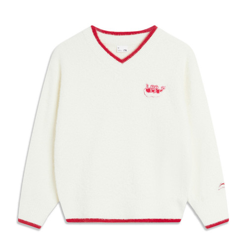 李宁编织衫女童运动生活系列舒适宽松套头无帽编织衫YMBU010--B品