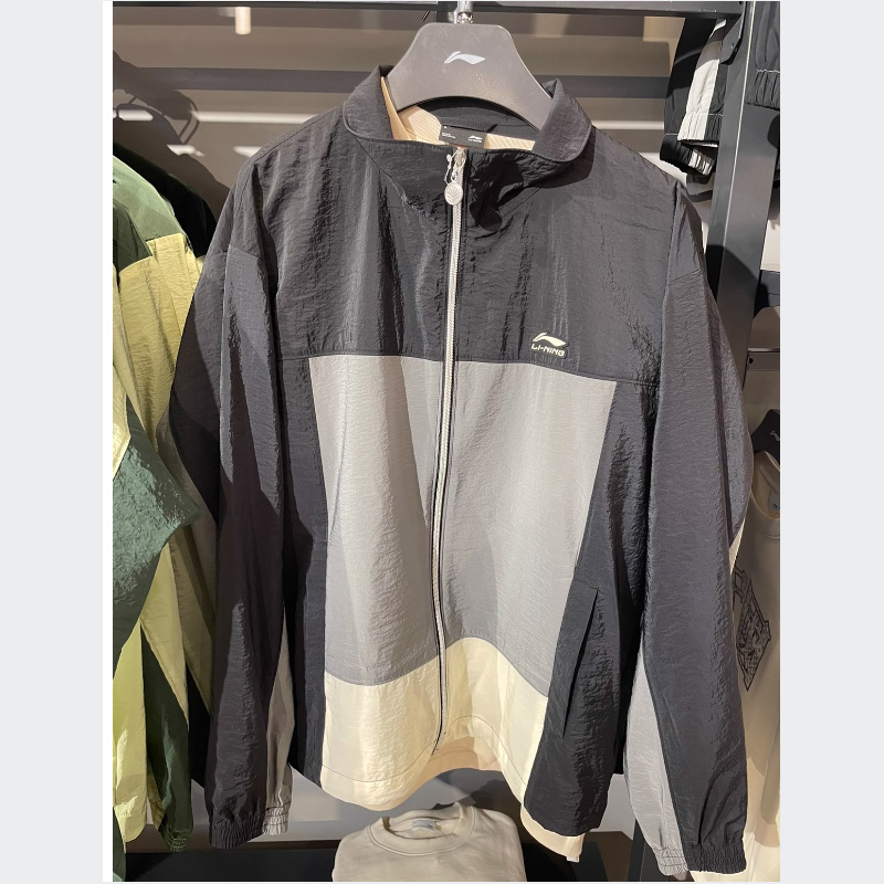 李宁风衣男款夏季运动生活系列舒适透气宽松运动风衣AFDU665--B品