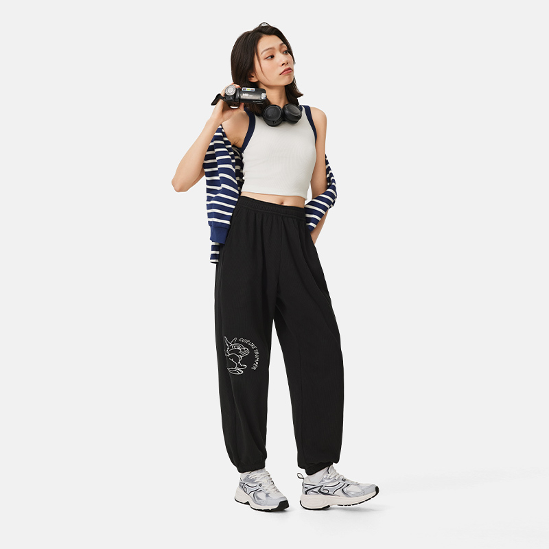 LI-NING/李宁女子迪士尼桑运动休闲长裤裤子AKLU802-B品