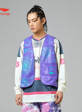 李宁男子无袖马甲反伍BADFIVE惟楚有材马甲运动上衣AMDR083[B品]