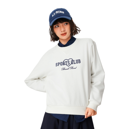 李宁女子运动潮流系列宽松型套头无帽卫衣AWDU446-B品